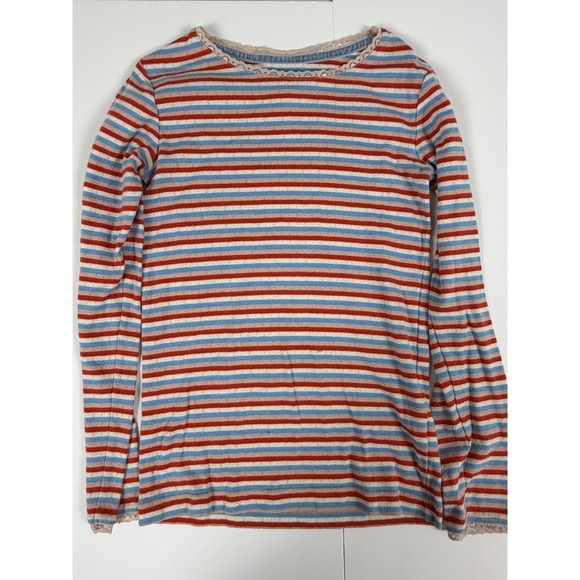 Boden Other - Boden Girls 13-14Y Pointelle Stripe Long Sleeve Top Pink Blue Red Multicolor